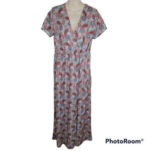 Oc Order Plus Nwt paisley faux wrap maxi dress large
